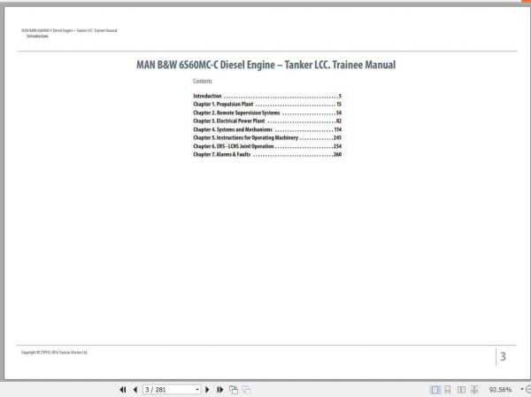 MAN BW Diesel Engine 6S60MC C Tanker LCC Training Manual 2016 2