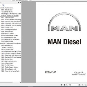 MAN BW Diesel Engine K 80 MC C Maintenance Manual 1
