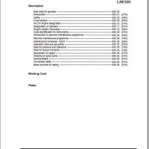 MAN BW Diesel Engine L28H L32H Instruction Book 2
