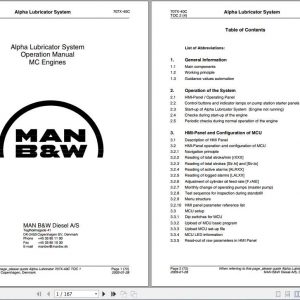 MAN BW MC Diesel Engines Alpha Lubricator System Operation Manual 1