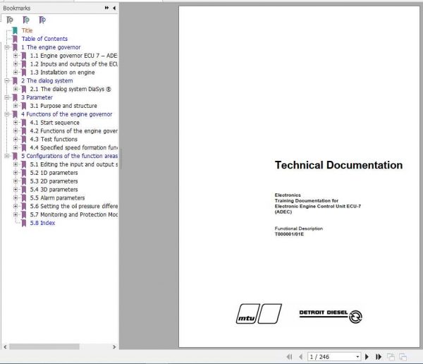 MTU Diesel Electronic Engine Control Unit ECU 7 ADEC Technical Documentation 2007 1