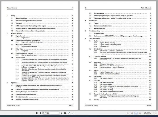 MTU Diesel Engine 12 V 16 V V 4000 G23 G83 Technical Manual 2