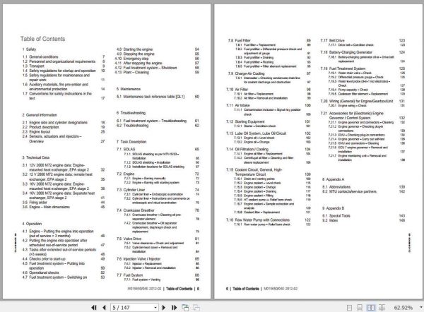 MTU Diesel Engine 12V 16V 2000 M72 Operating Instructions 2
