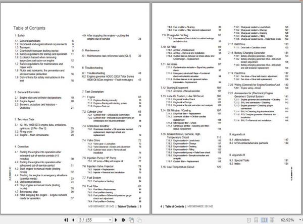 MTU Diesel Engine 12V 16V 4000 G73 Operating Instructions 2
