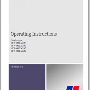 MTU Diesel Engine 12V 16V 4000 M23F M23S Operating Instructions 1