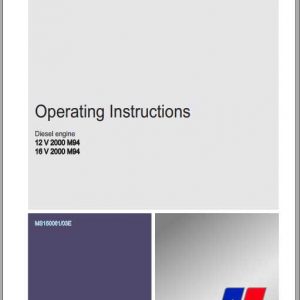 MTU Diesel Engine 12V 2000 M94 Operating Instructions 1