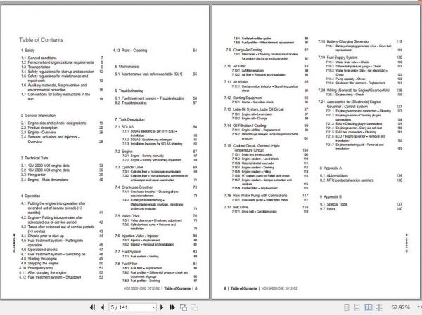 MTU Diesel Engine 12V 2000 M94 Operating Instructions 2