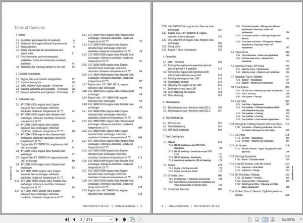 MTU Diesel Engine 8V 12V 16V 2000 M50 M51 Operating Instructions 2