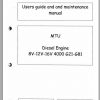 MTU Diesel Engine 8V 12V 16V 4000 G21 G81 Operating Instructions 1