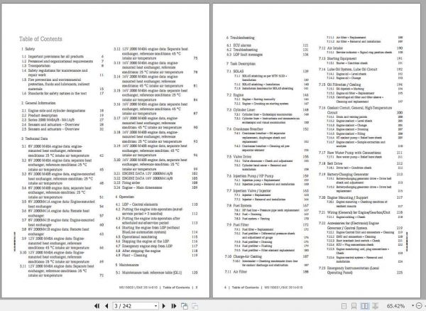MTU Diesel Engine 8V2000M41A Operating Instructions MS150031 2
