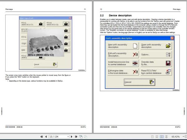 MTU Diesel Engine Dialog System Technical Documentation 2