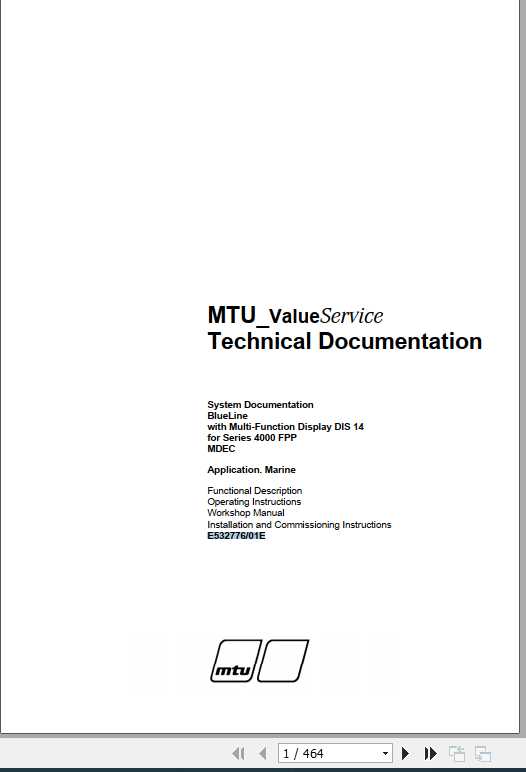 MTU Diesel Engine Series 4000 FPP Technical Documentation 1