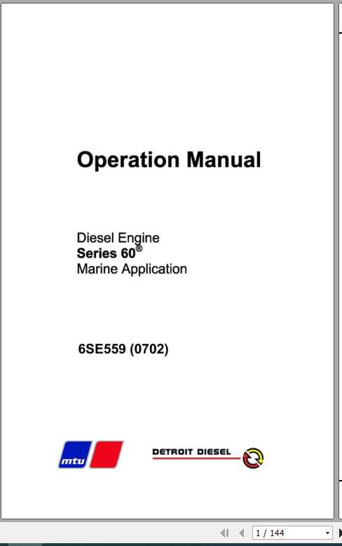 MTU Diesel Engine Series 60 Marine Operating Instructions 1