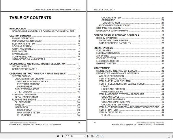 MTU Diesel Engine Series 60 Marine Operating Instructions 2