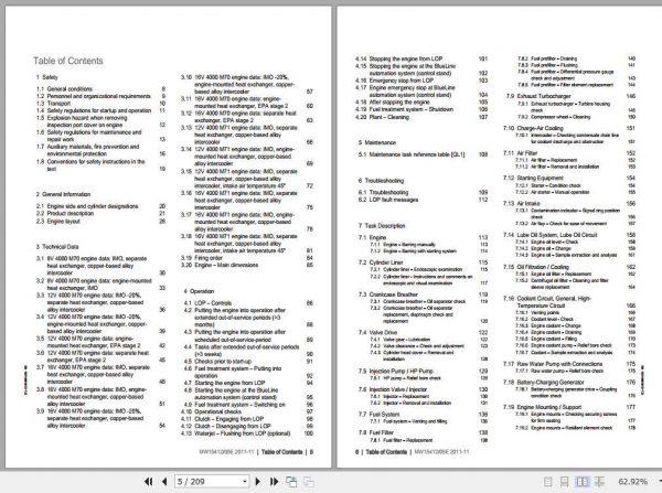 MTU Diesel Engine V4000 M70 M71 Operating Instructions 2