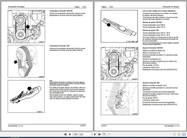 MTU Motor Diesel 12V 16V 18V 2000 G22 G82 Maintenance Manual DE 3