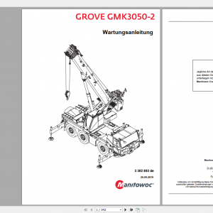 Manitowoc Grove Cranes All Models Updated 2020 Maintenance Manuals DE PDF DVD 4