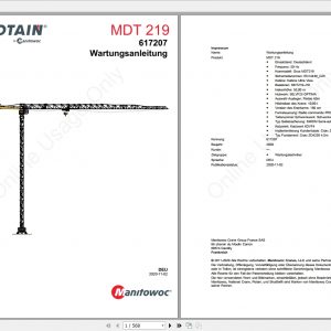 Manitowoc Potain Tower Cranes All Models Updated 01.2021 Manuals DE PDF DVD 4