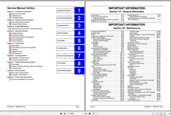 Mercury Mercruiser Marine Engine 22 D2.8L D4.2L D Tronic Service Manual 2
