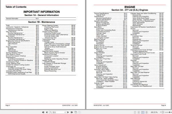 Mercury Mercruiser Marine Engine 24 Supplement GM V 8 377 CID 6.2L Service Manual 2