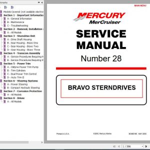 Mercury Mercruiser Marine Engine 28 Bravo Stern Drives Service Manual 1