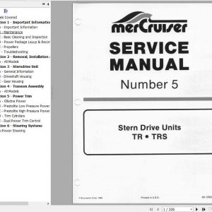 Mercury Mercruiser Marine Engine 5 Stern Drive Units Service Manual 1