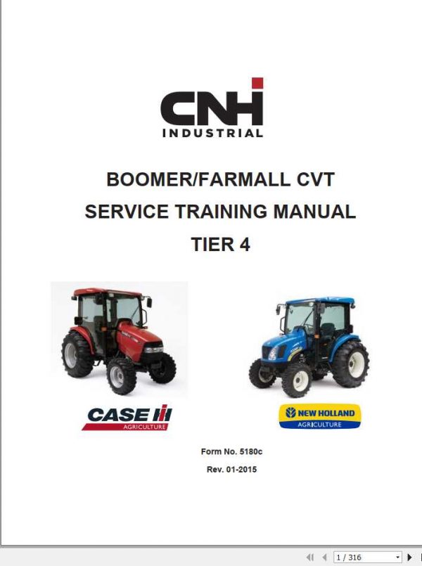New Holland Case IH BOOMER FARMALL CVT Tier4 Service Training Manual 1
