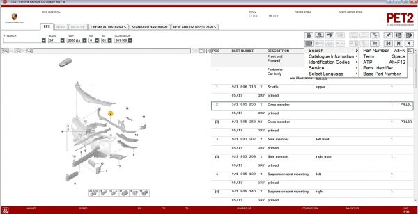 Porsche PET2 8.0 Q1 Updated 594 01.2021 EPC Spare Parts Catalog 4