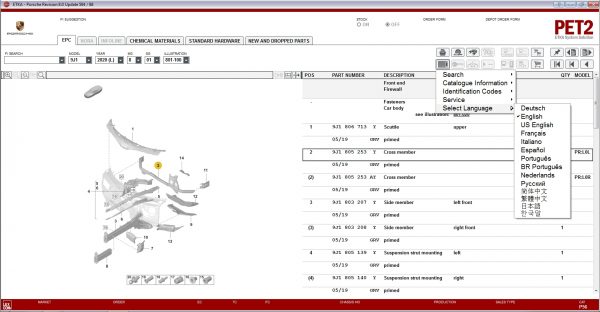 Porsche PET2 8.0 Q1 Updated 594 01.2021 EPC Spare Parts Catalog 6