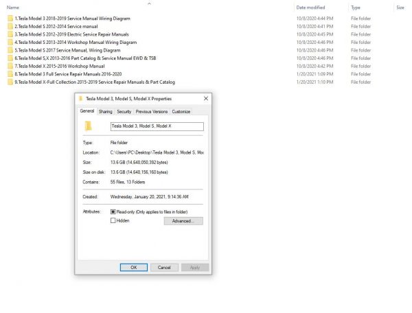 Tesla Model 3 Model S Model X 2020 13.6 GB Workshop Manual Wiring Diagram Full DVD 1 1