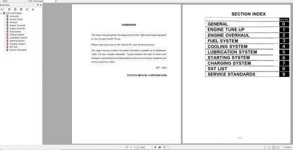 Toyota Forklift 1DZ Engine Repair Manual 1