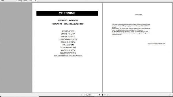 Toyota Forklift 2F Engine Repair Manual 1