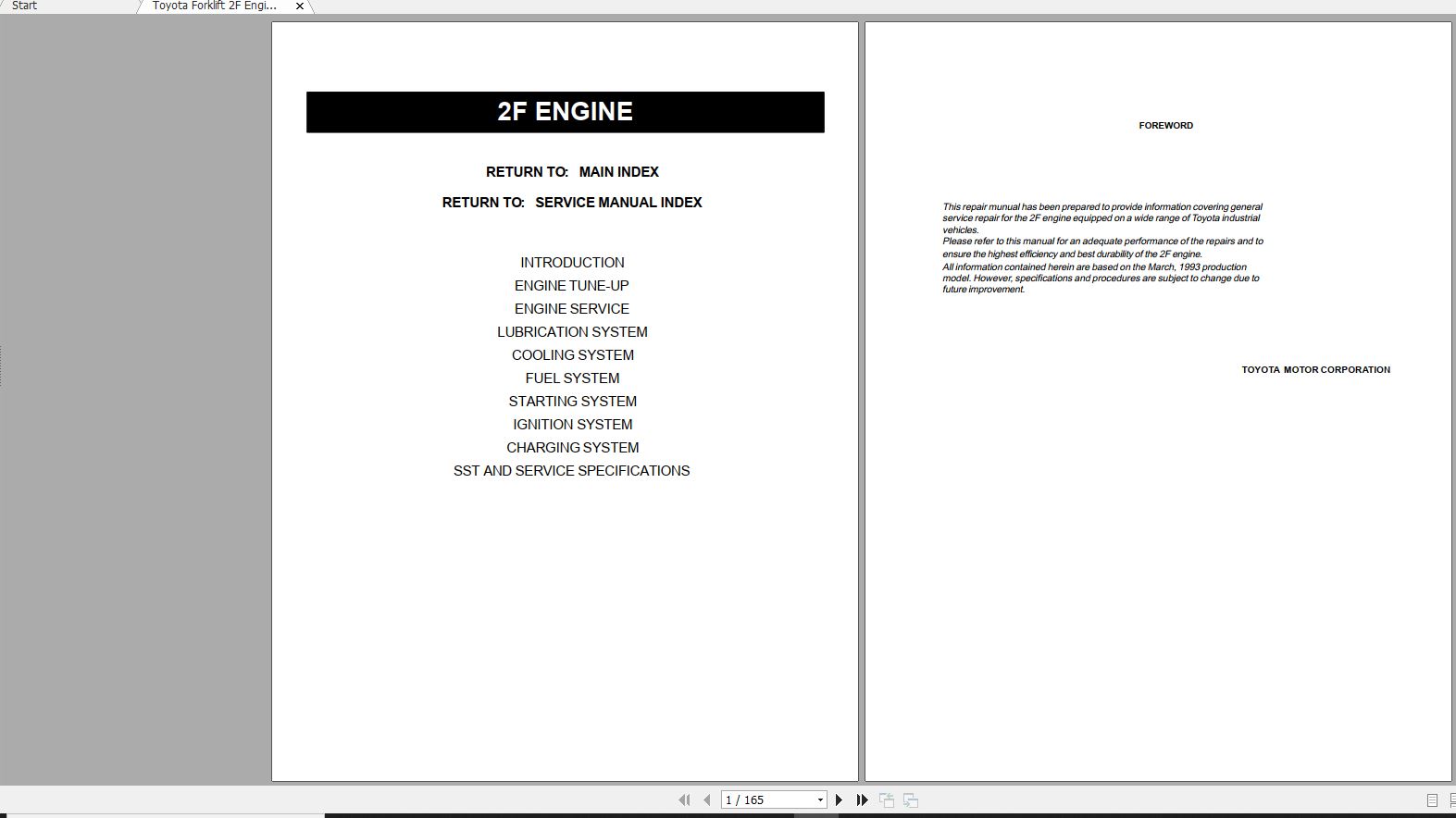 Toyota Forklift 2F Engine Repair Manual 1