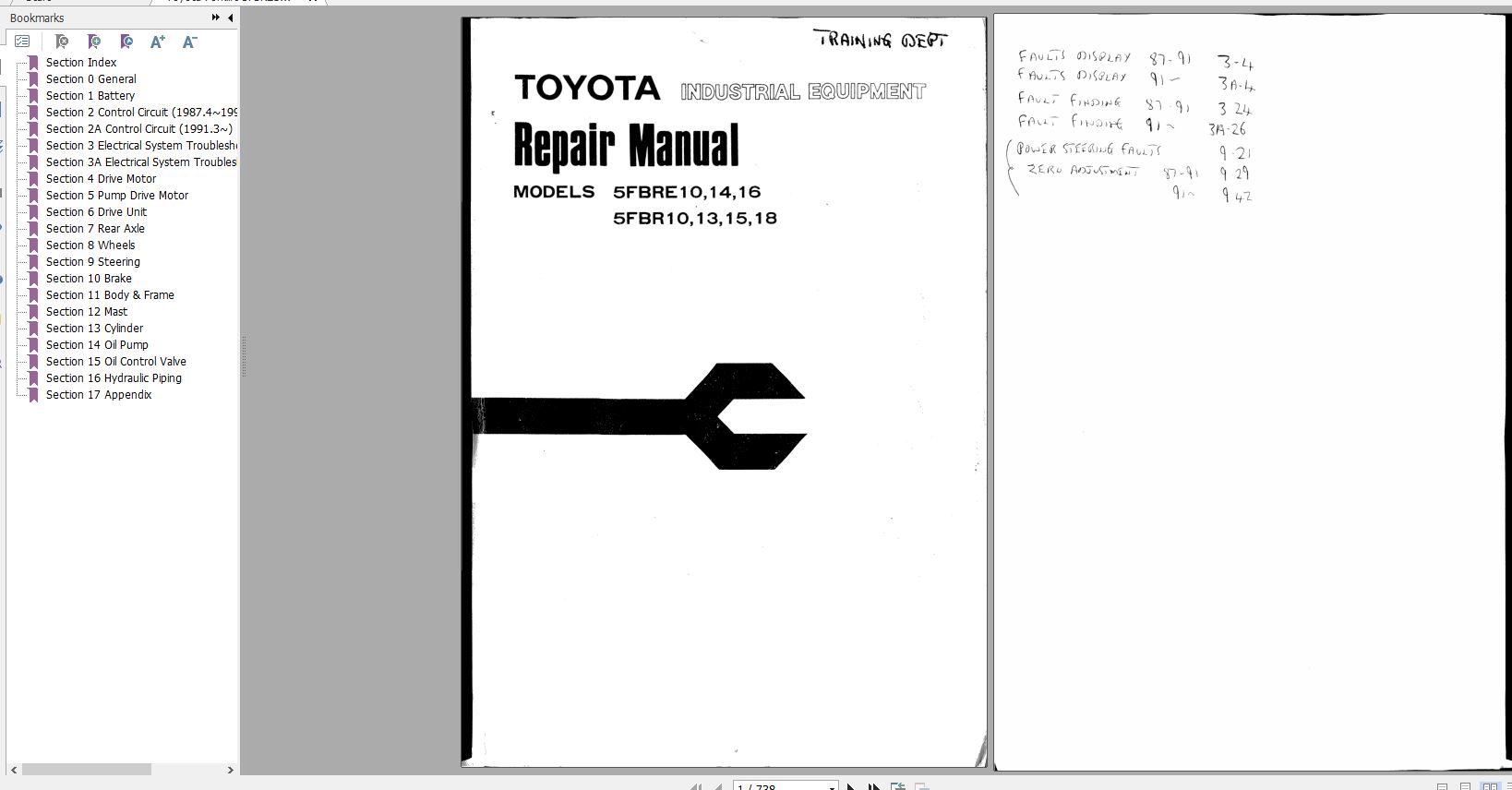 Toyota Forklift 5FBRE10 16 Service Manual 1