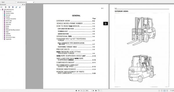 Toyota Forklift 6FGCU33 45 1998 Repair Manual