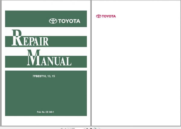 Toyota Forklift 7FBEST10 13 15 Repair Manual 2