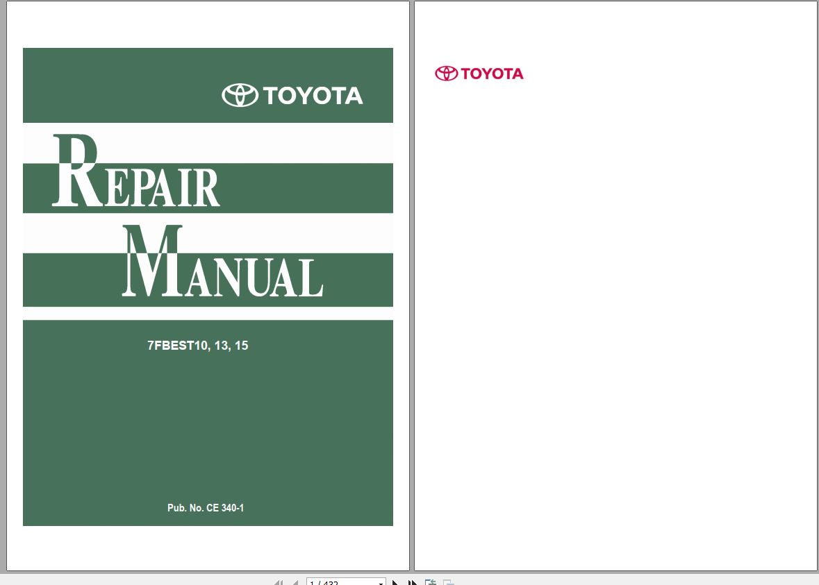 Toyota Forklift 7FBEST10 13 15 Repair Manual 2