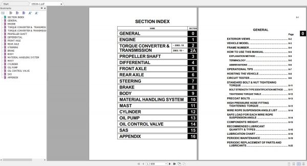 Toyota Forklift 7FGF 7FDF15 35 Repair Manual 1