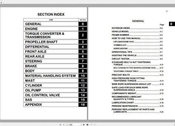 Toyota Forklift 7FG FD20 30 Repair Manual 1