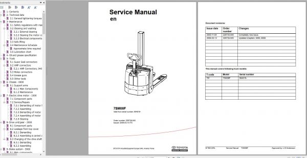 Toyota Forklift 7SM08F Service Manual 1