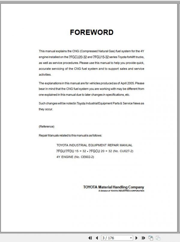Toyota Forklift CNG Device Repair Manual 2