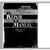 Toyota Forklift FBM16 20 25 30 Supplement Repair Manual 1