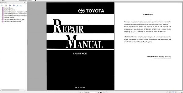 Toyota Forklift LPG Device Repair Manual 1
