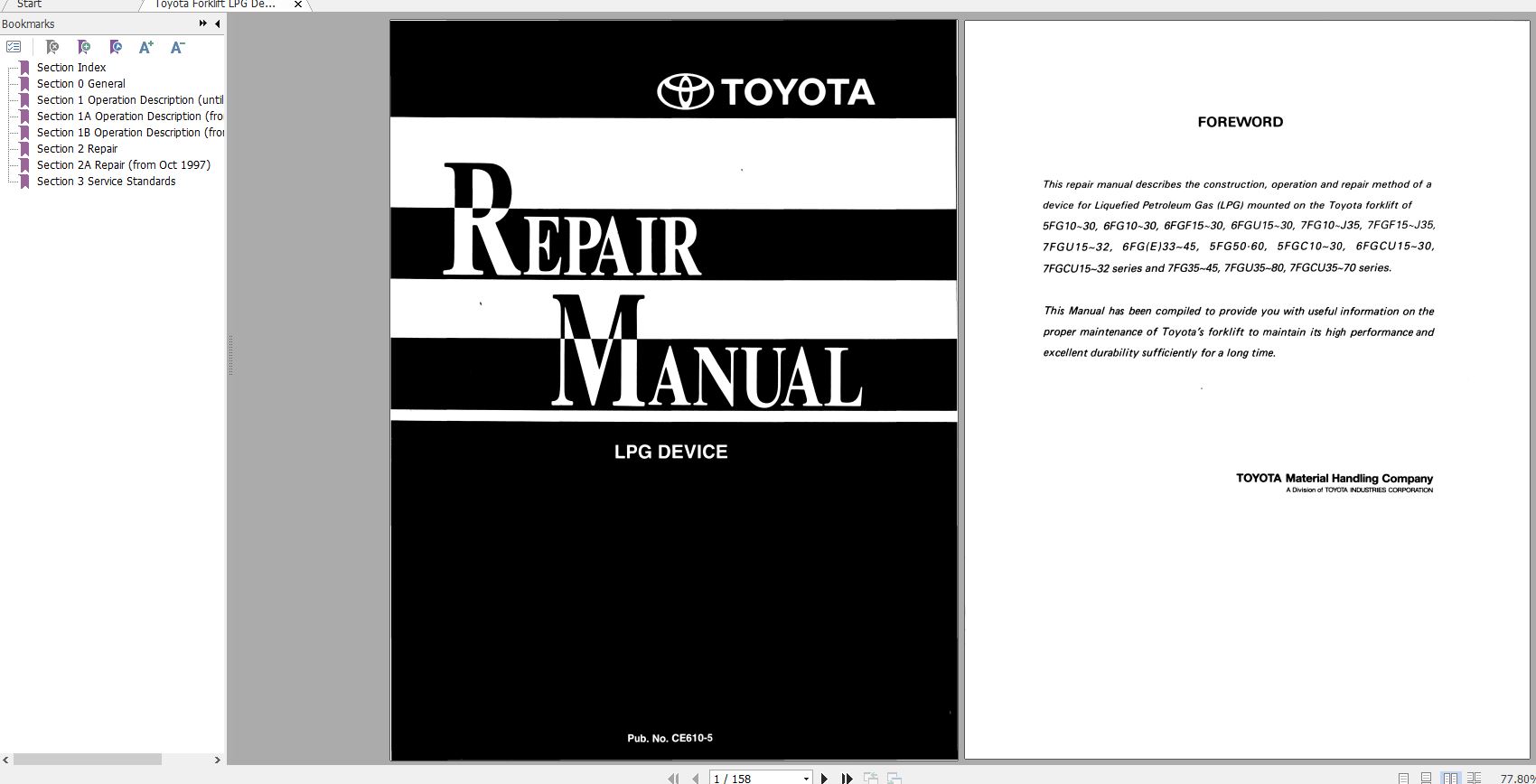 Toyota Forklift LPG Device Repair Manual 1