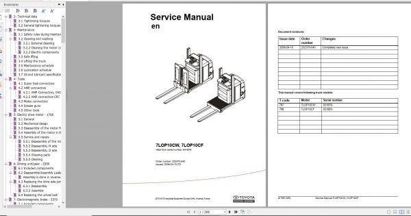 Toyota Order Picker 7LOP10CW CF Service Manual 1