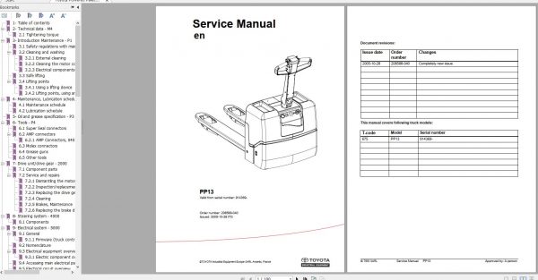 Toyota Powered Pallet PP13 Service Manual 1