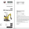 Wacker Neuson Track Excavator 803 Dual Power Operators Manual 1