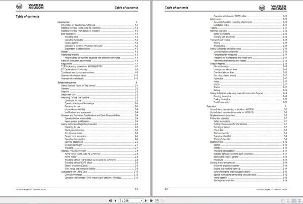 Wacker Neuson Track Excavator 803 Dual Power Operators Manual 2