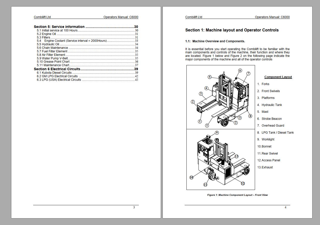 COMBILIFT AISLEMASTER (C) Forklift Service Part Manual Schematic
