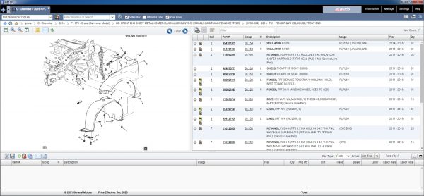General Motors GMNA EPC 2021 12.2020 Spare Parts Catalogue 11